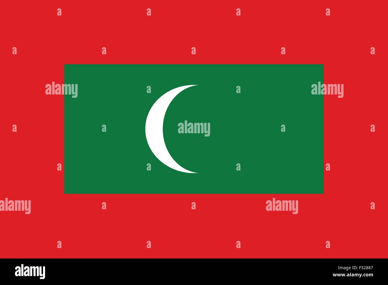 Pavillon de Maldives, symbole national. Vector illustration de drapeau Maldives Banque D'Images