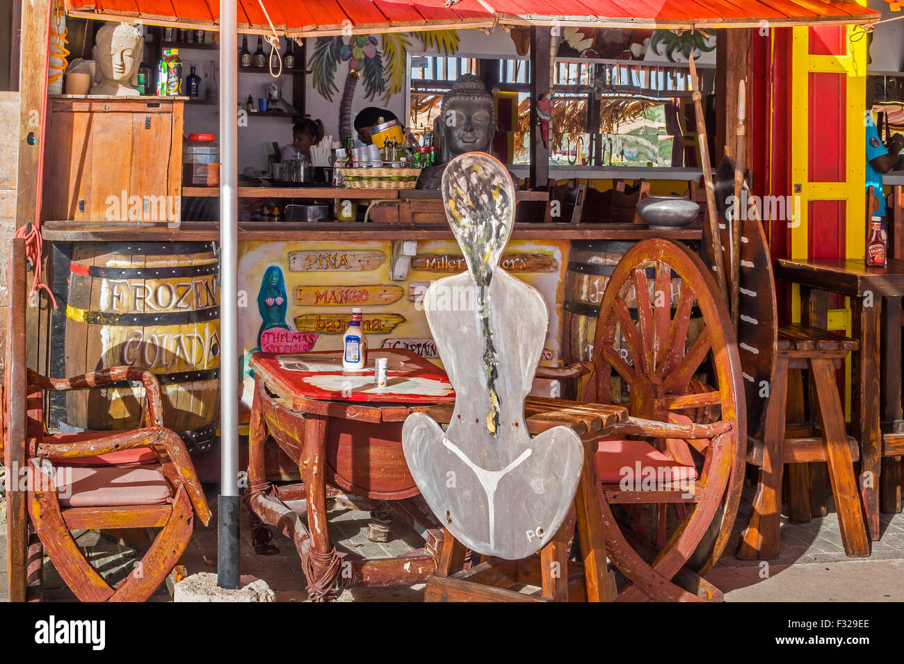 Restaurant rustique saint martin antilles Philipsburg Banque D'Images