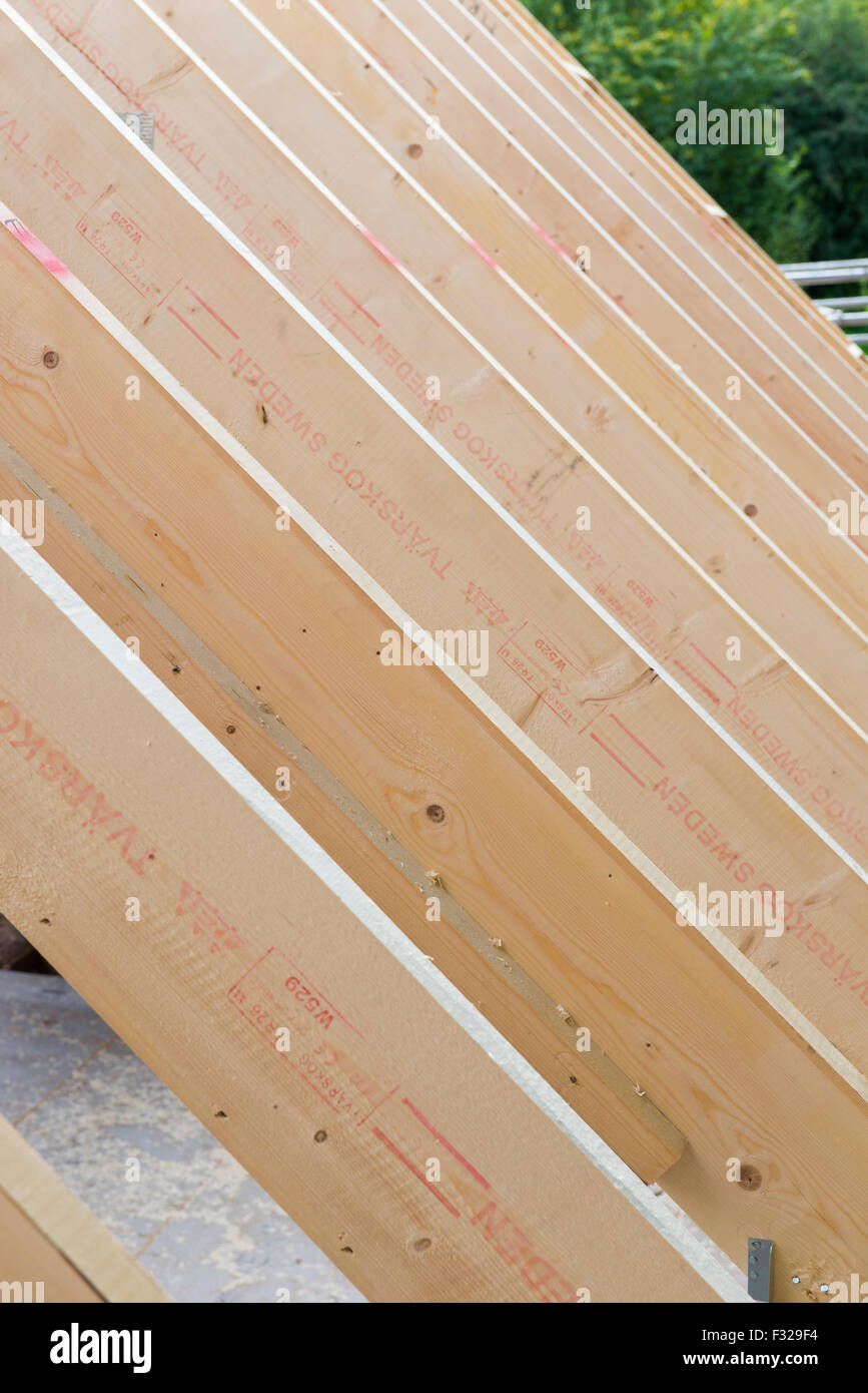 Fermes de toit en bois Banque D'Images