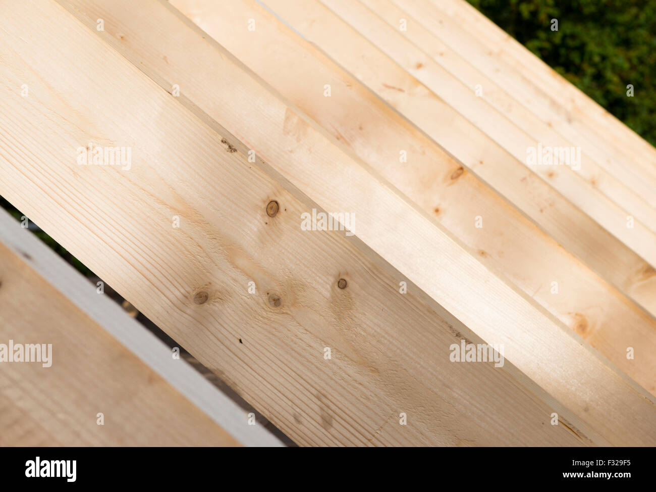 Fermes de toit en bois Banque D'Images