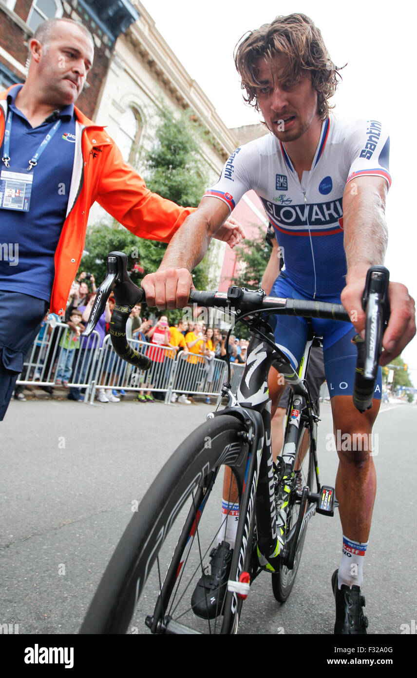 Peter Sagan après avoir remporté le Championnat du Monde sur Route UCI 2015  à Richmond, Virginie Photo Stock - Alamy
