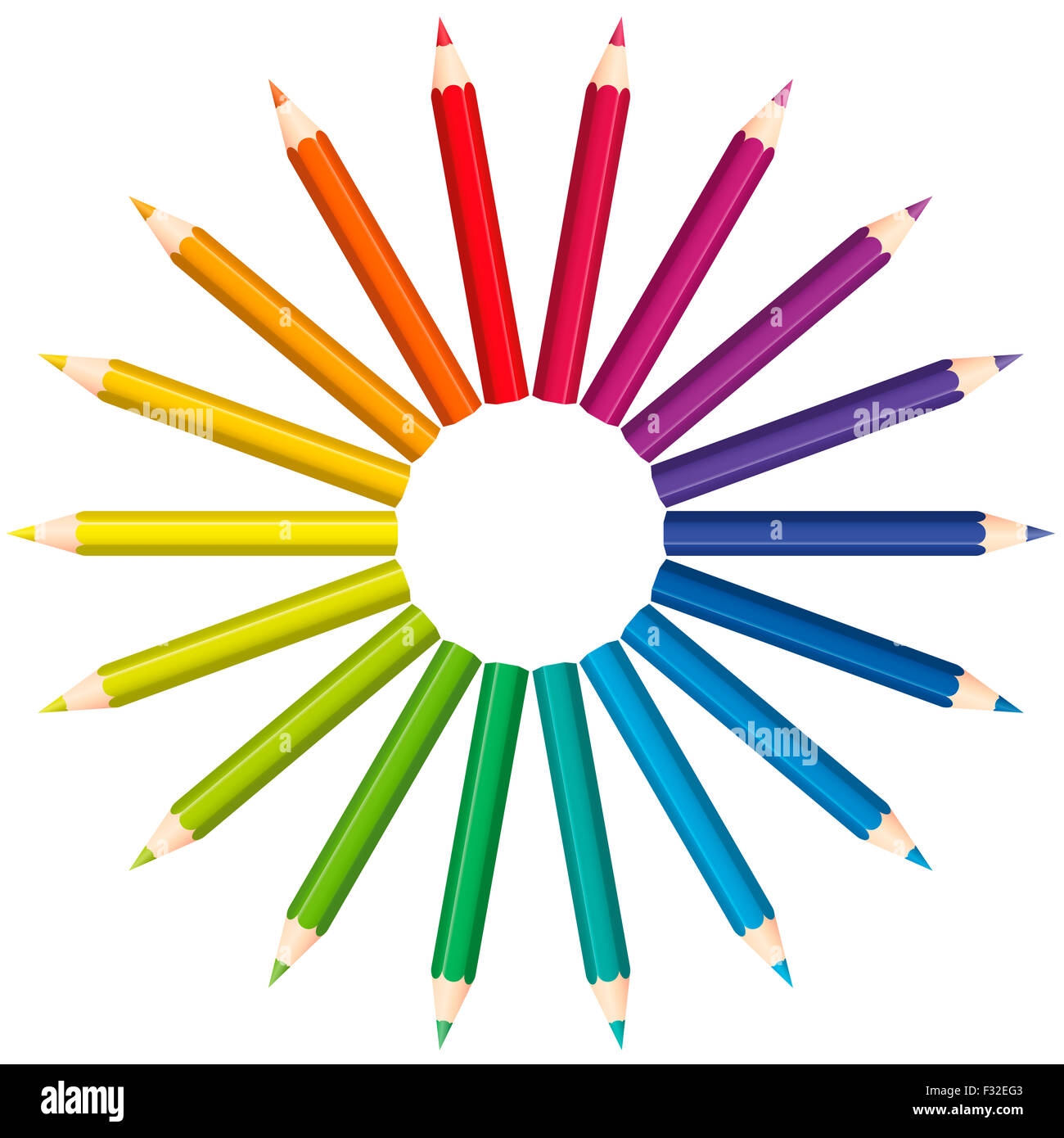 Crayons de couleur qui forment un arc-en-ciel couleur couleur cercle du  ventilateur Photo Stock - Alamy