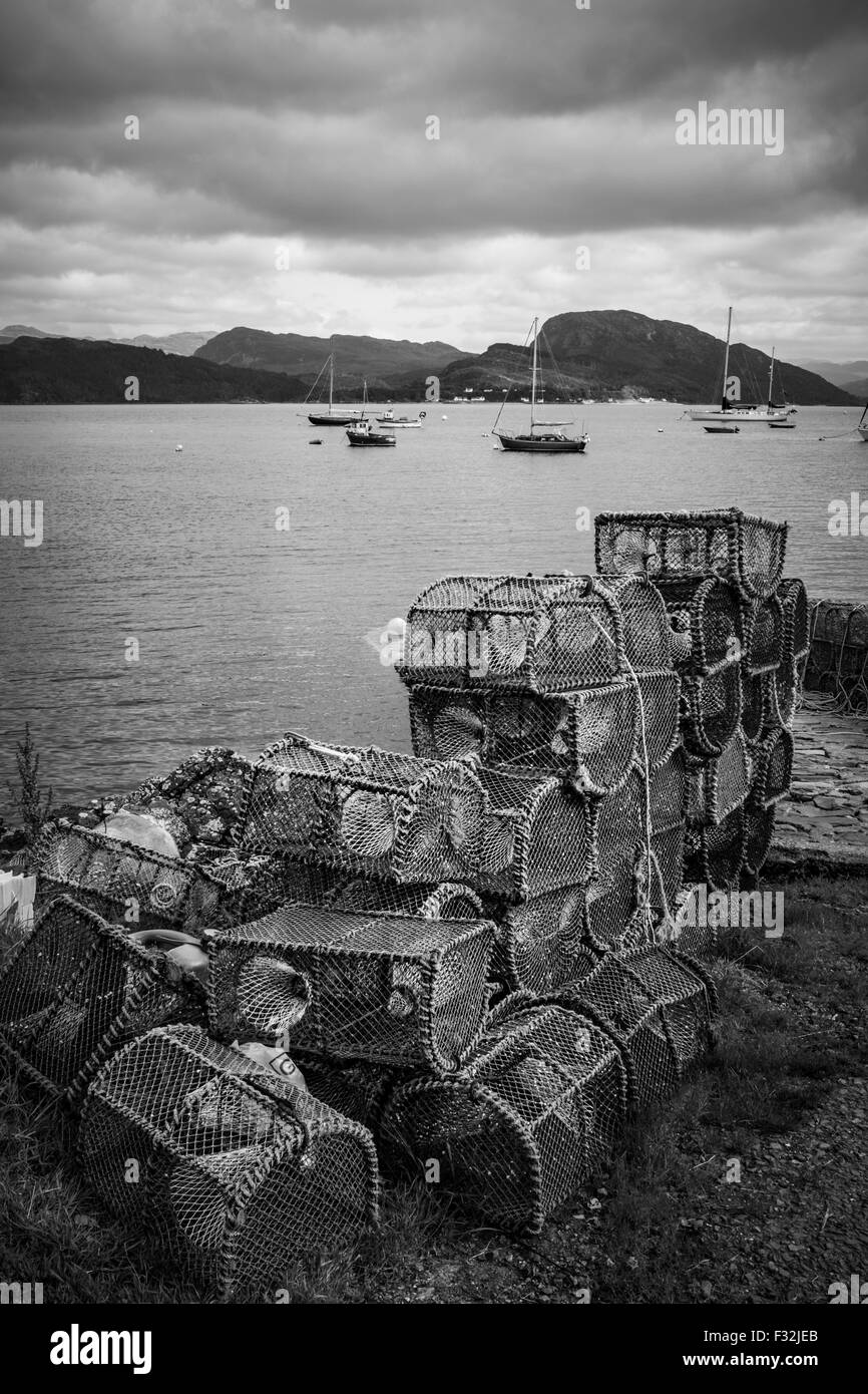 La Nasse de homard à l'Ecosse, Plockton. Banque D'Images
