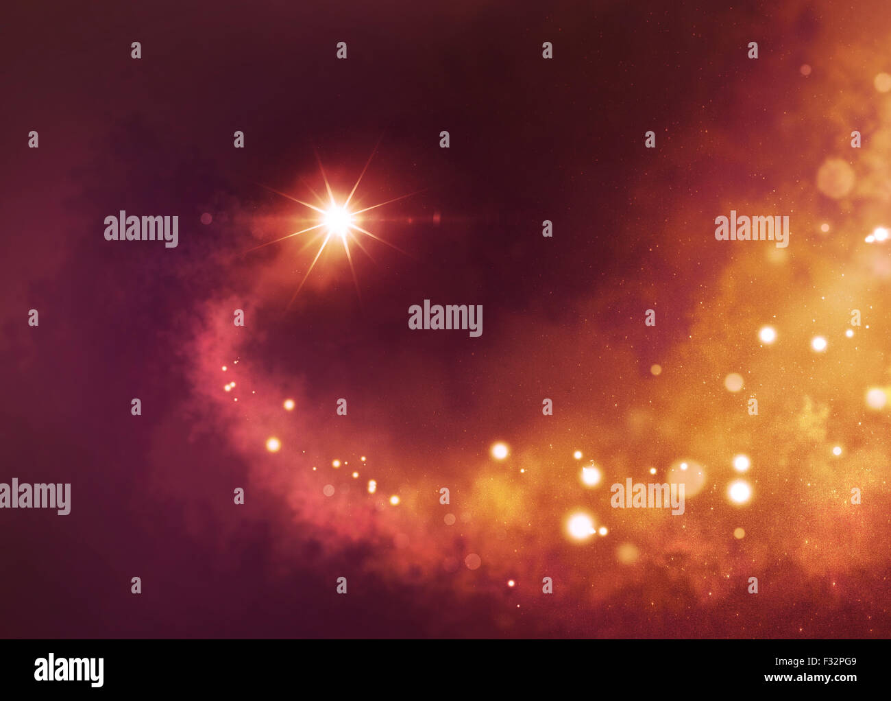 Shooting Star faire son chemin à travers l'espace profond Banque D'Images