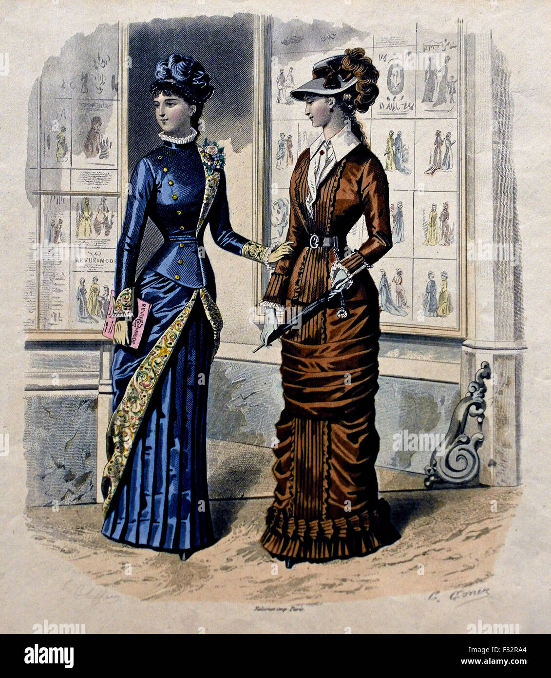 Shopping par le Moniteur des Dames et des demoiselles, Le Journal des Dames et des demoiselles, Het toilettes, de Bazar 1872 1879 1878 1882 gravures français Paris Banque D'Images