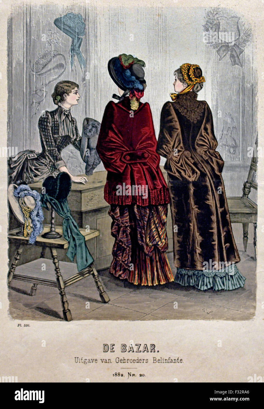 Shopping par le Moniteur des Dames et des demoiselles, Le Journal des Dames et des demoiselles, Het toilettes, de Bazar 1872 1879 1878 1882 gravures français Paris Banque D'Images
