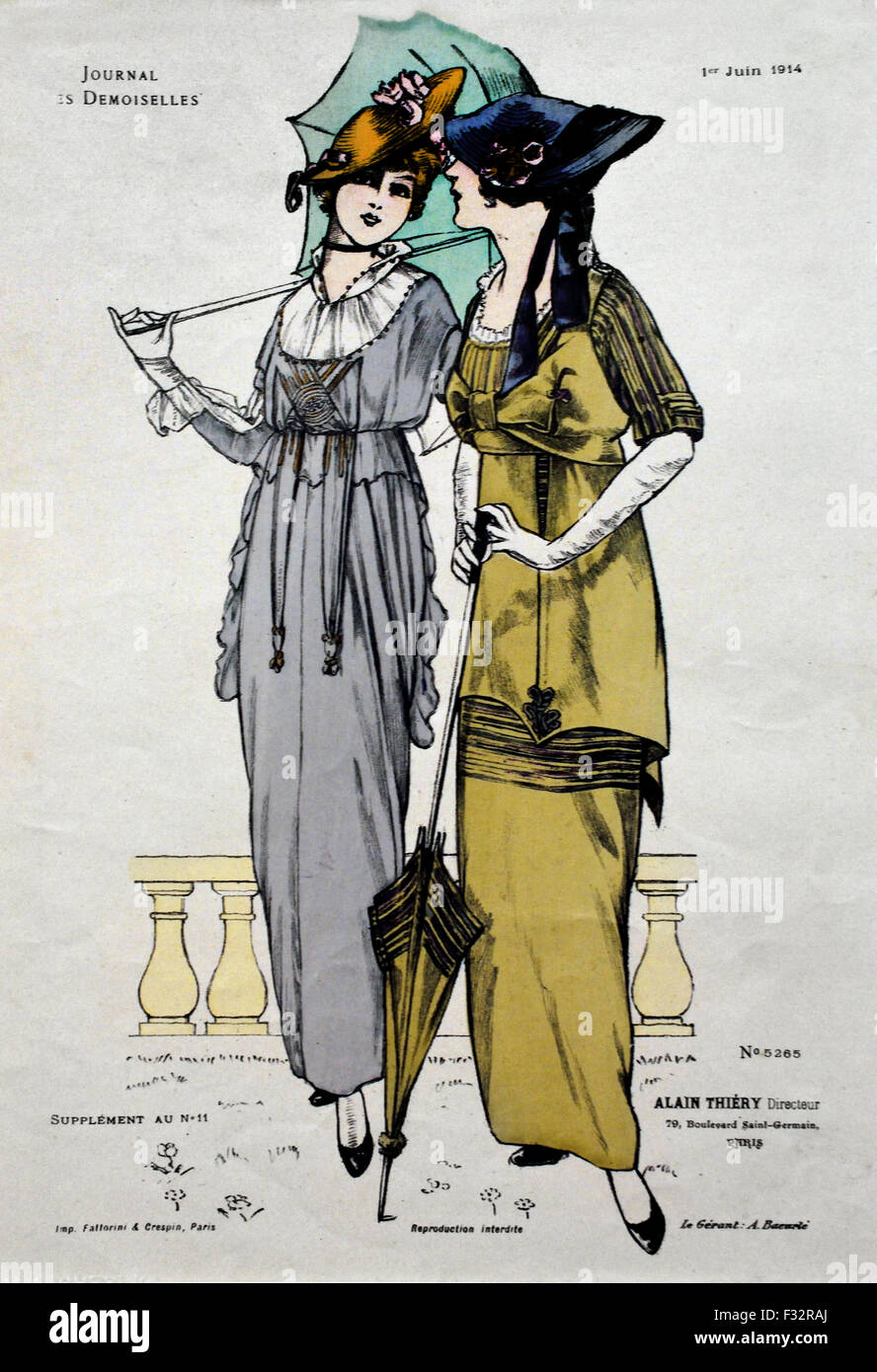 Journal des Demoiselles ( publié par Alain Thierry 1914 - 1915 ) part lithographies ) Français Paris Banque D'Images