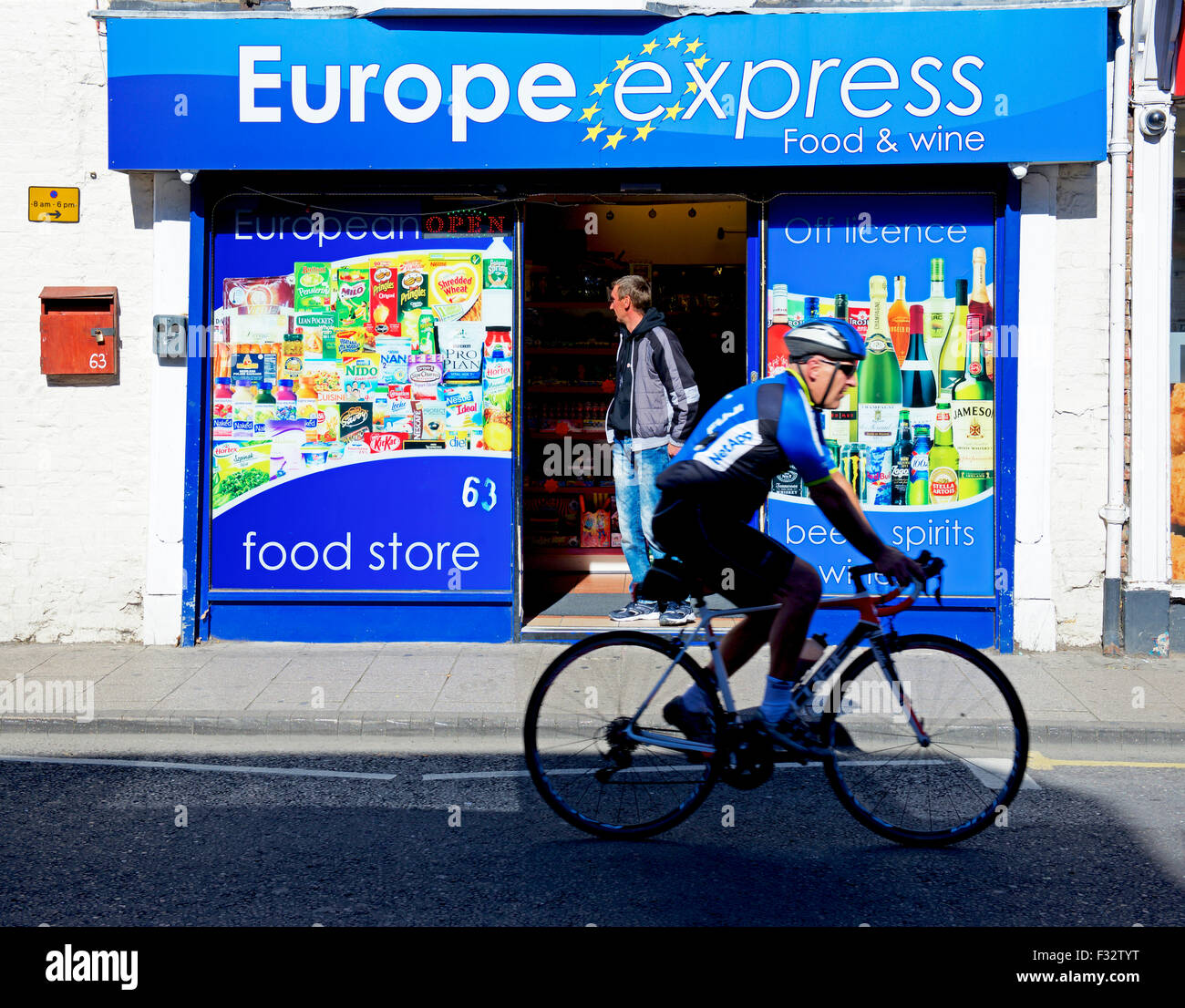 Boutique de produits alimentaires d'Europe de l'est à Boston, Lincolnshire, Angleterre, Royaume-Uni Banque D'Images