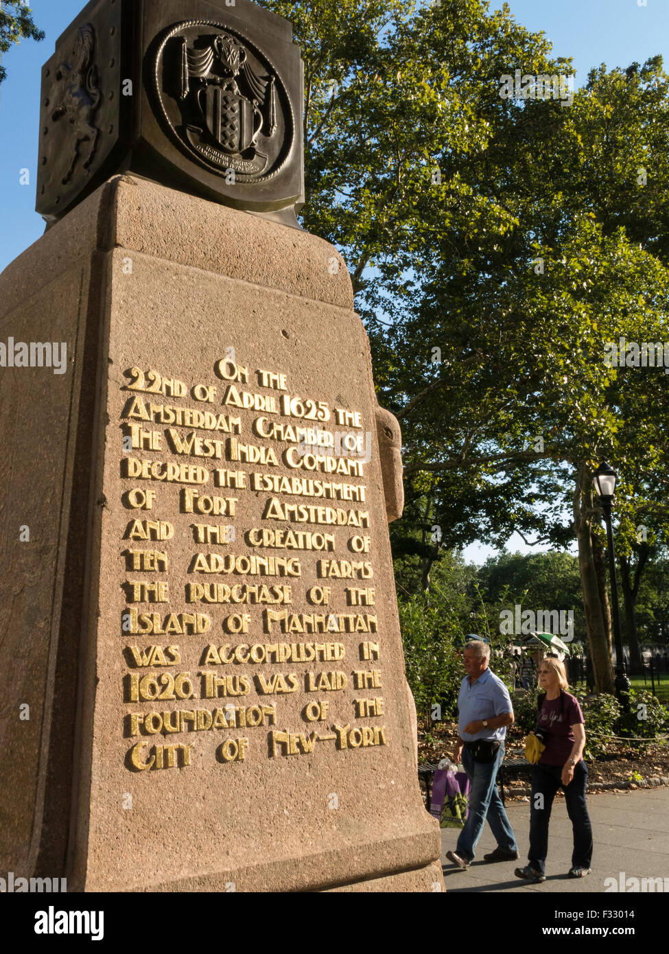 Monument aux Pays-Bas, la base de mât NYC Banque D'Images