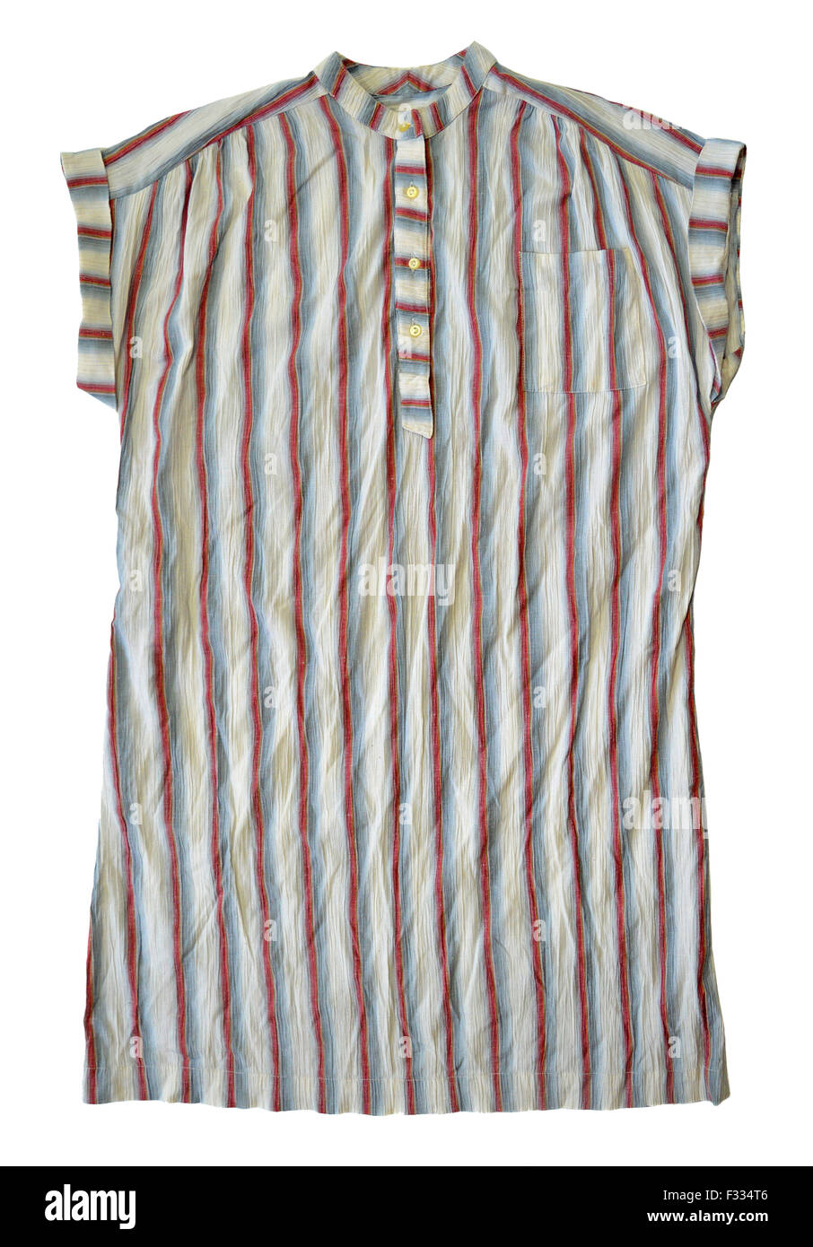 Vintage , robe rayée sur fond blanc Banque D'Images