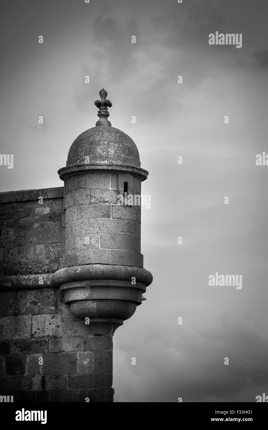 Partie d'un fort, vieille ville de Saint Malo, Bretagne, France, Europe. Banque D'Images