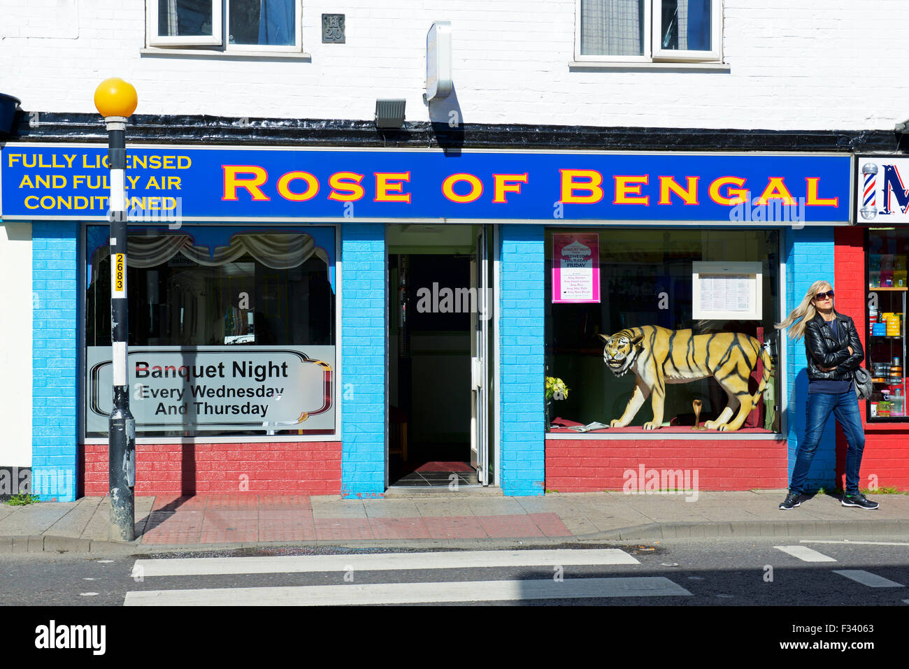 Restaurant Indien, la Rose du Bengale, dans la région de Boston, Lincolnshire, Angleterre, Royaume-Uni Banque D'Images