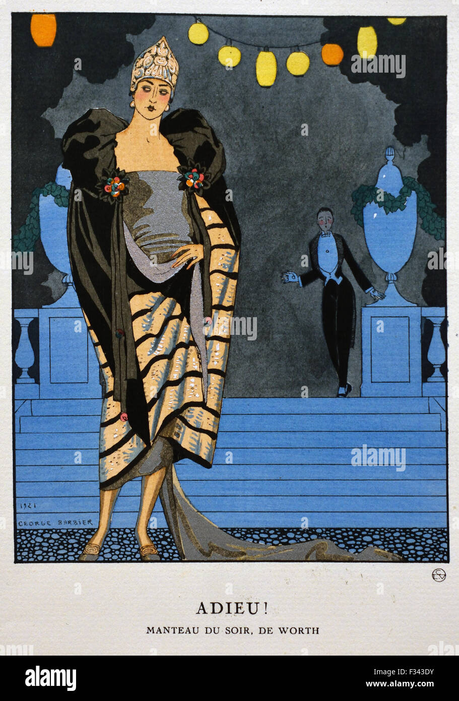 Gazette du Bon Ton Art - Modes & Frivolites 1912-1925 Tenue de soirée publié par Lucien Vogel français Paris ( 20 ) Royal Banque D'Images