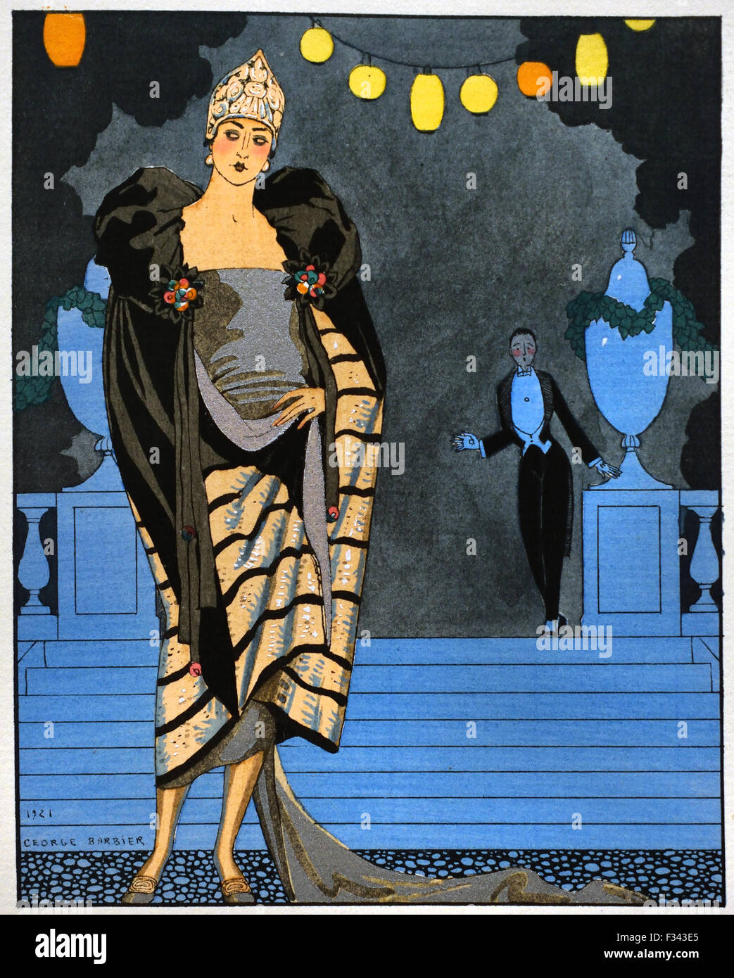Gazette du Bon Ton Art - Modes & Frivolites 1912-1925 Tenue de soirée publié par Lucien Vogel français Paris ( 20 ) Royal Banque D'Images
