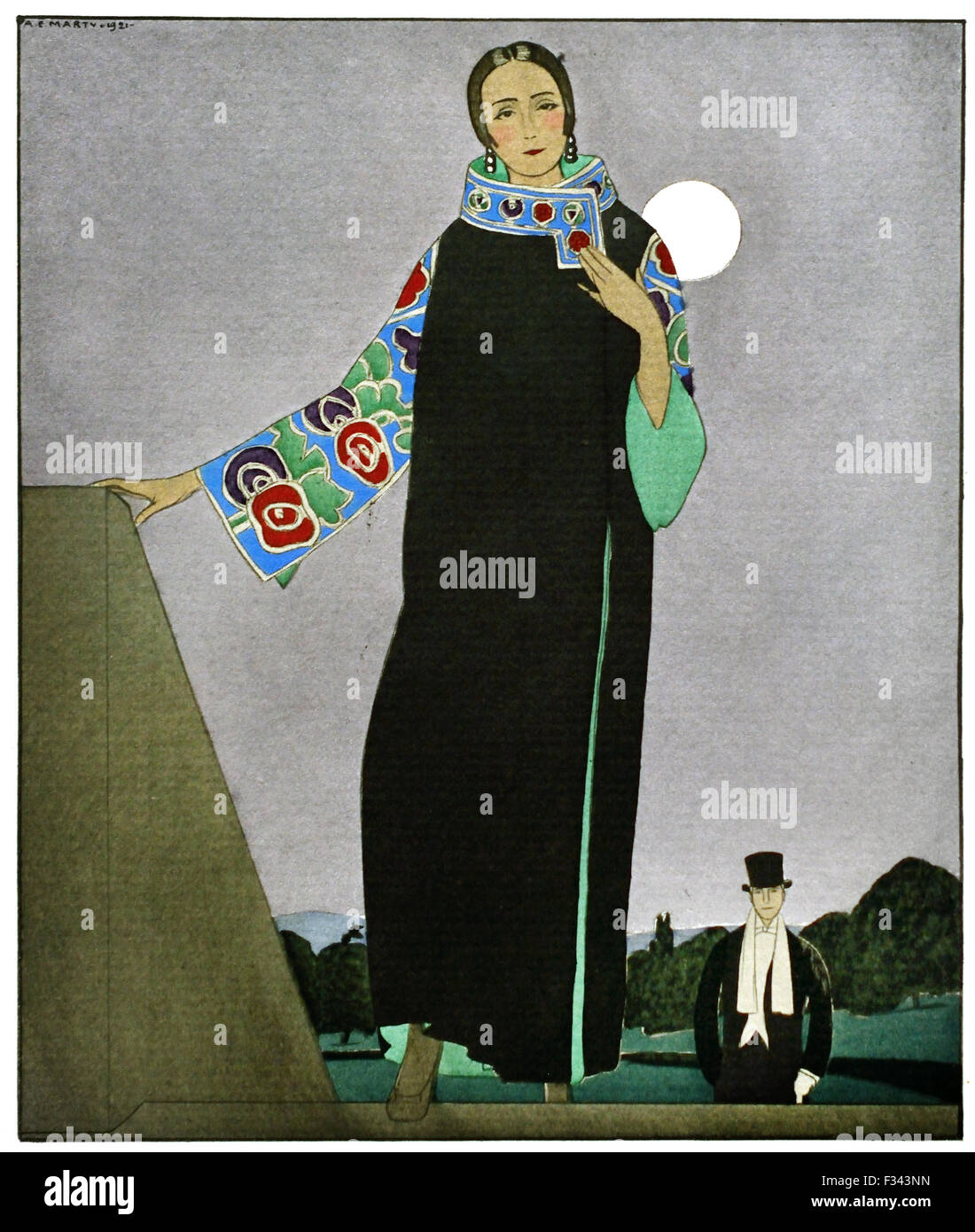 Gazette du Bon Ton Art - Modes & Frivolites 1912-1925 Tenue de soirée publié par Lucien Vogel français Paris ( 20 ) Royal Banque D'Images