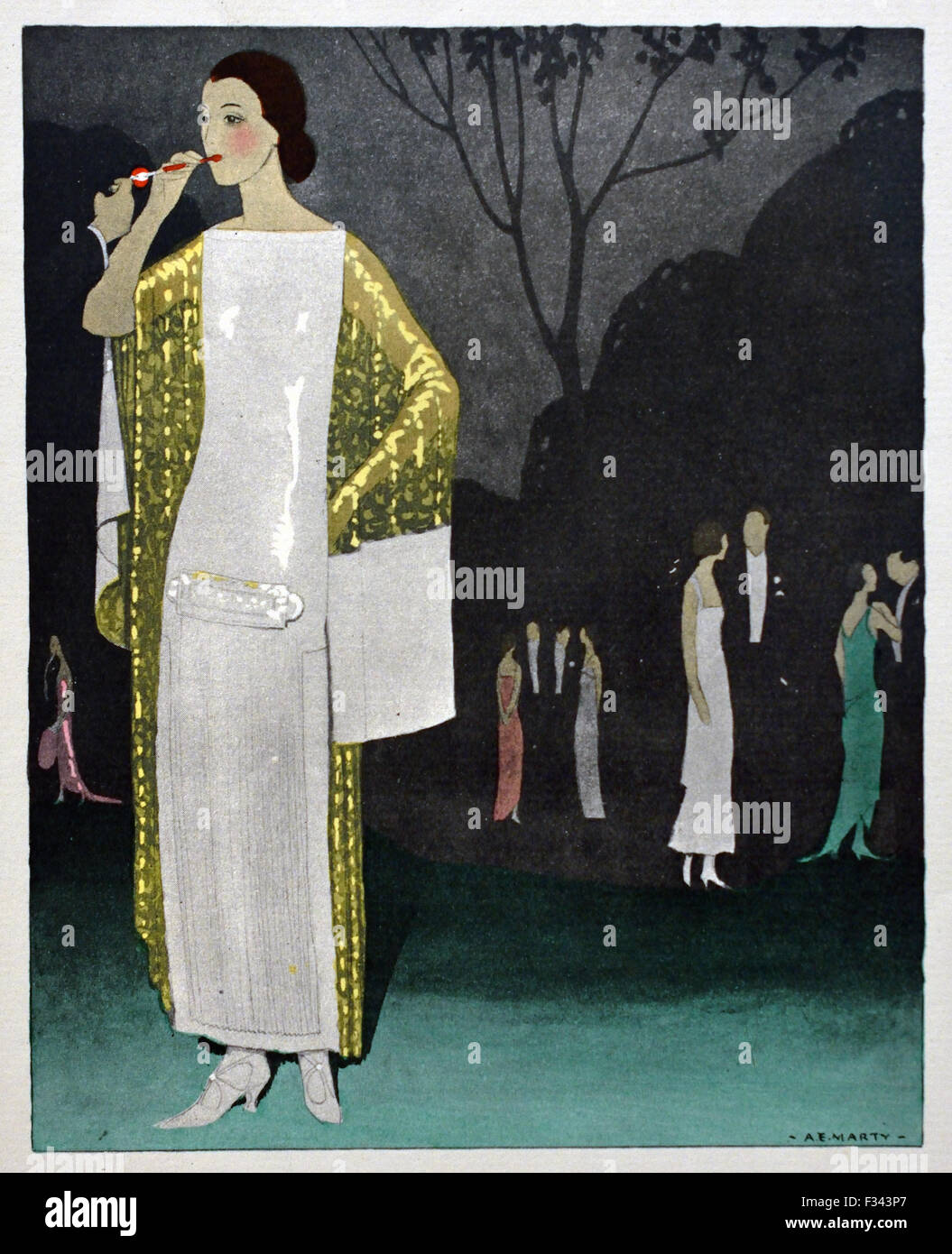 Gazette du Bon Ton Art - Modes & Frivolites 1912-1925 Tenue de soirée publié par Lucien Vogel français Paris ( 20 ) Royal Banque D'Images