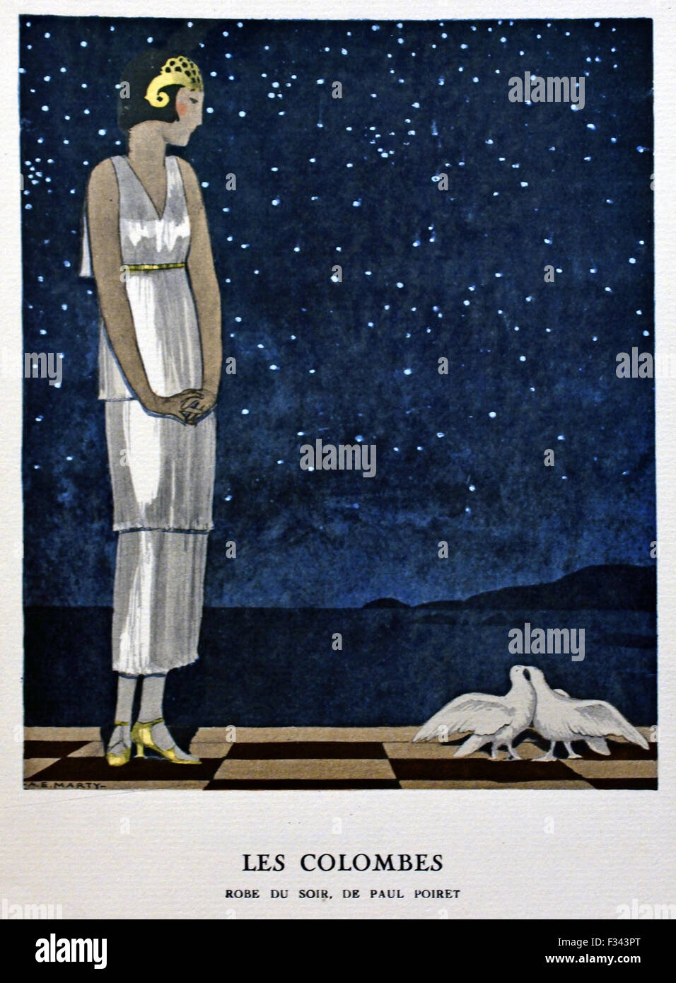 Gazette du Bon Ton Art - Modes & Frivolites 1912-1925 Tenue de soirée publié par Lucien Vogel français Paris ( 20 ) Royal Banque D'Images