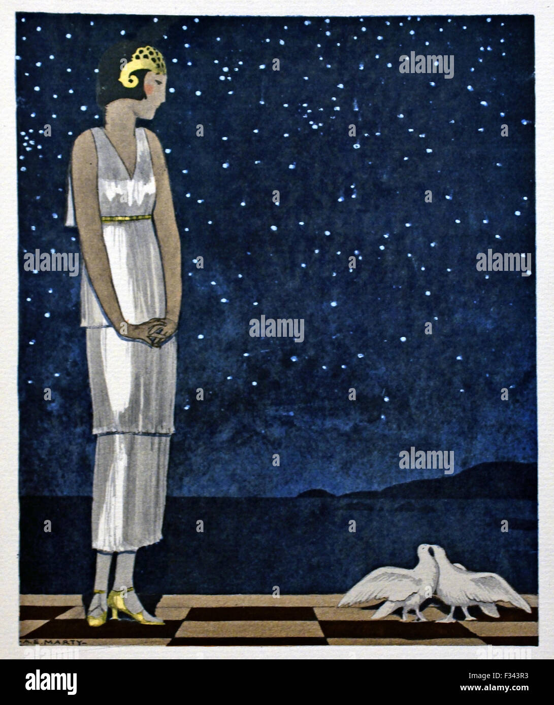 Gazette du Bon Ton Art - Modes & Frivolites 1912-1925 Tenue de soirée publié par Lucien Vogel français Paris ( 20 ) Royal Banque D'Images