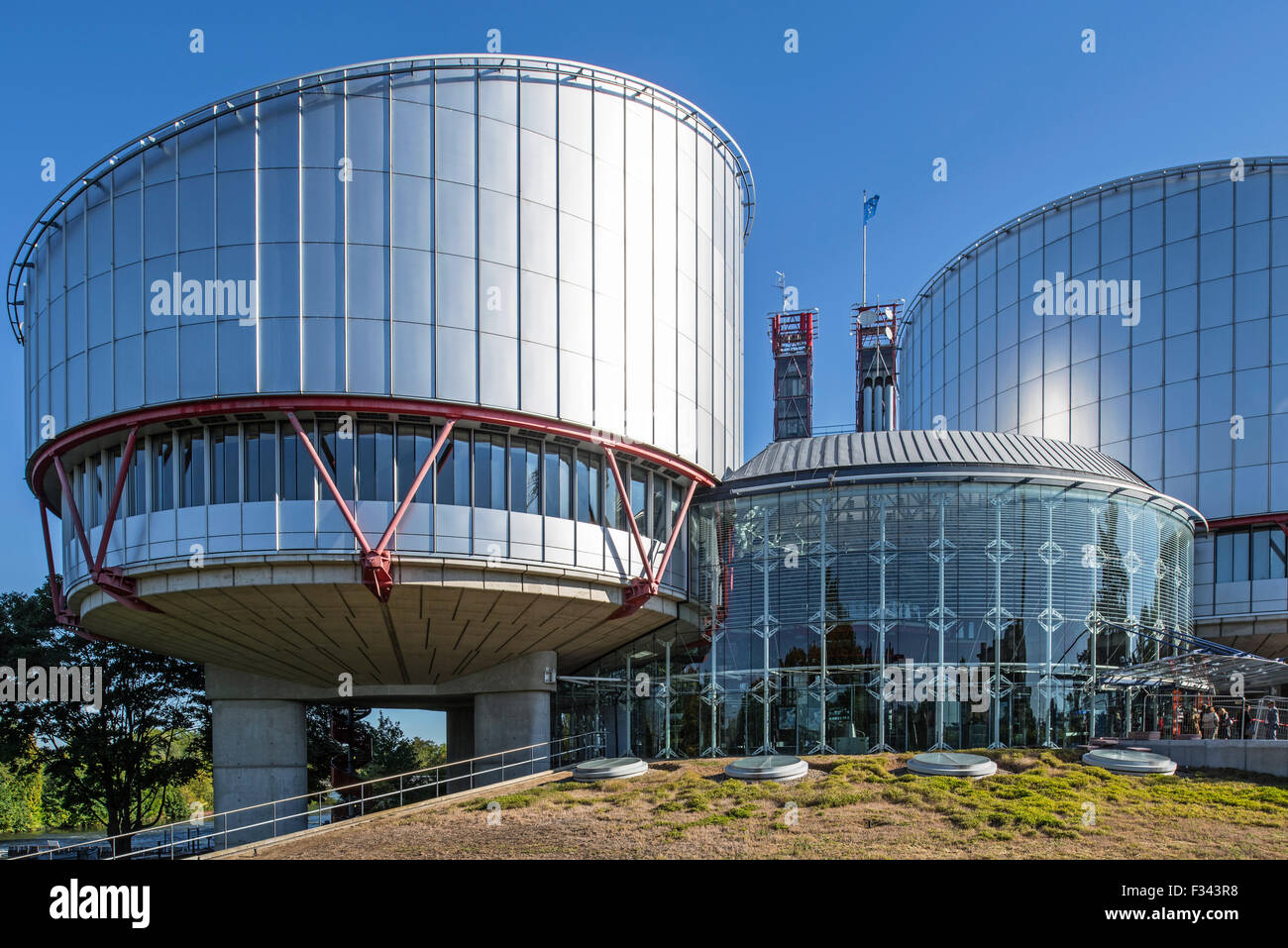 Bâtiment de la Cour européenne des Droits de l'Homme / l'Homme à Strasbourg, France Banque D'Images
