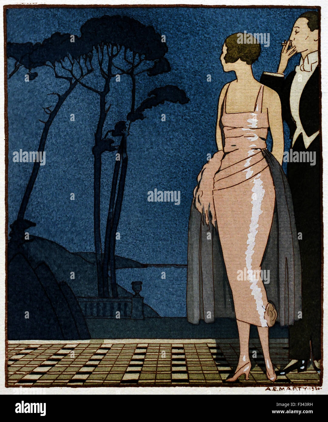 Gazette du Bon Ton Art - Modes & Frivolites 1912-1925 Tenue de soirée publié par Lucien Vogel français Paris ( 20 ) Royal Banque D'Images