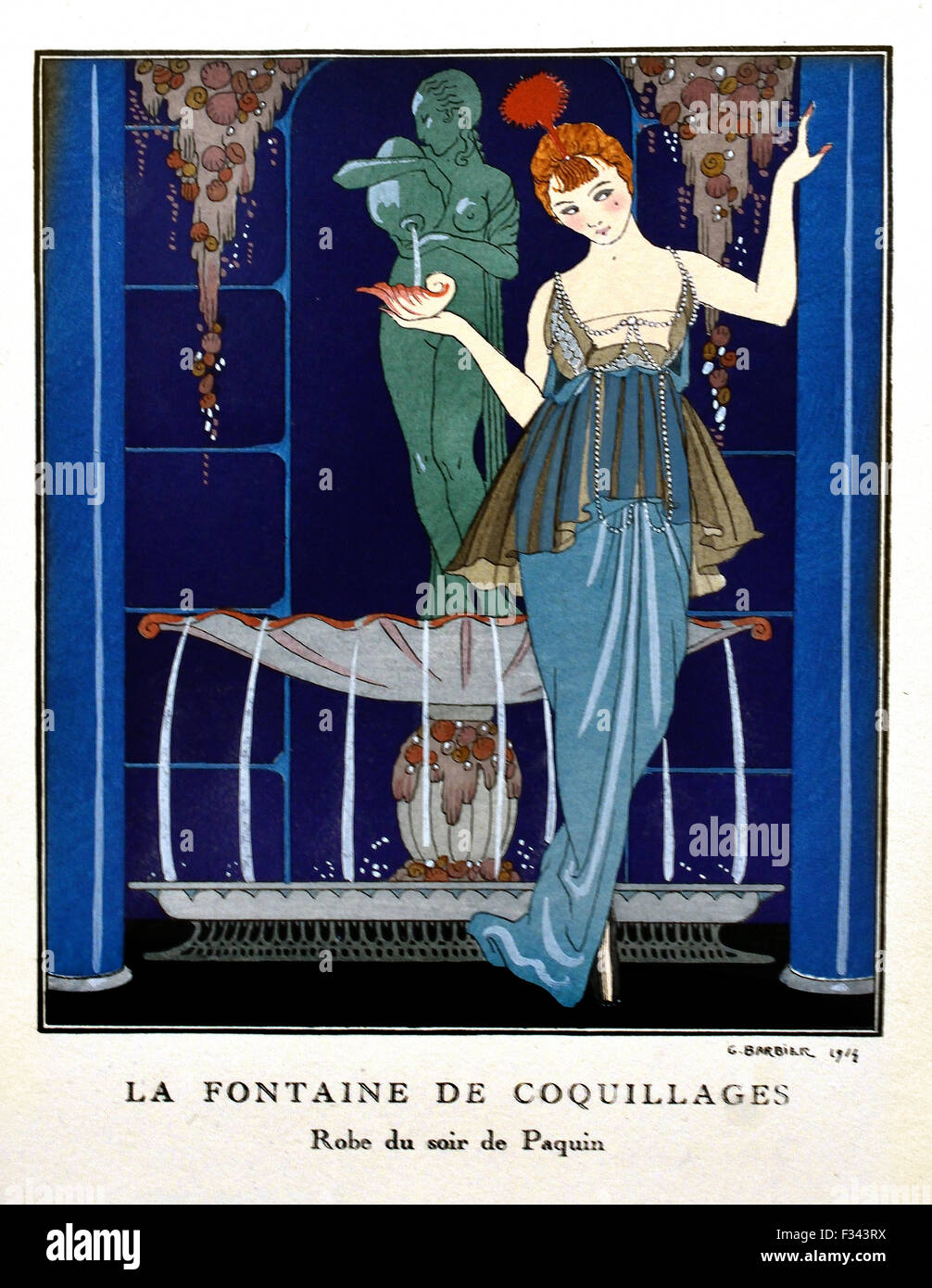 Gazette du Bon Ton Art - Modes & Frivolites 1912-1925 Tenue de soirée publié par Lucien Vogel français Paris ( 20 ) Royal Banque D'Images