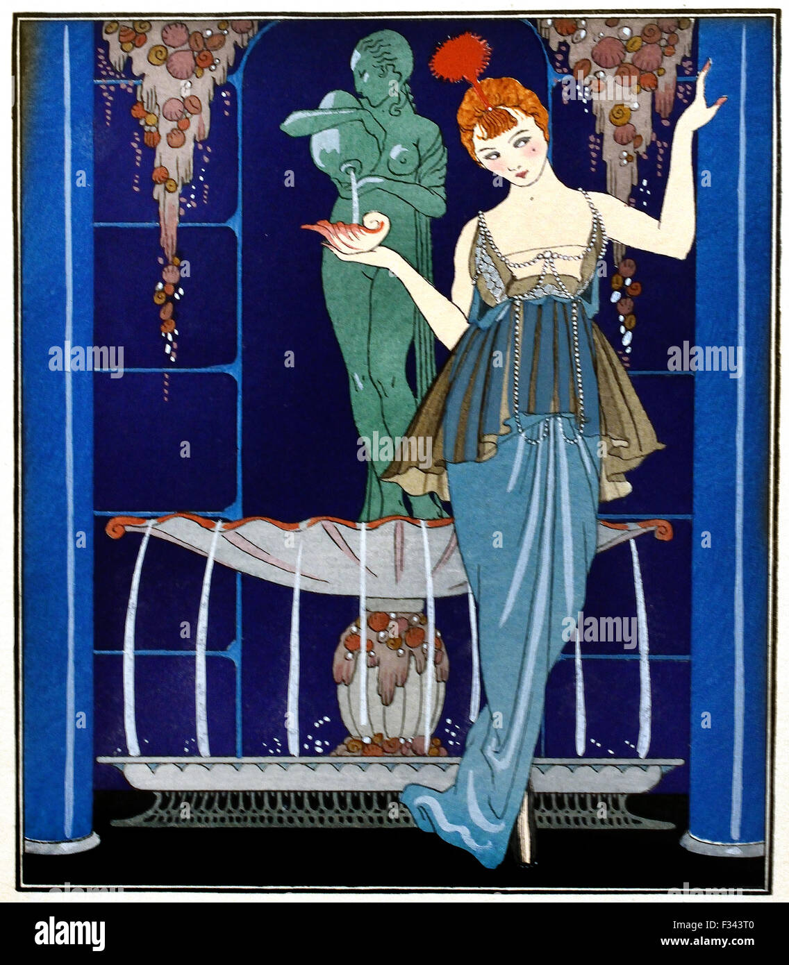 Gazette du Bon Ton Art - Modes & Frivolites 1912-1925 Tenue de soirée publié par Lucien Vogel français Paris ( 20 ) Royal Banque D'Images