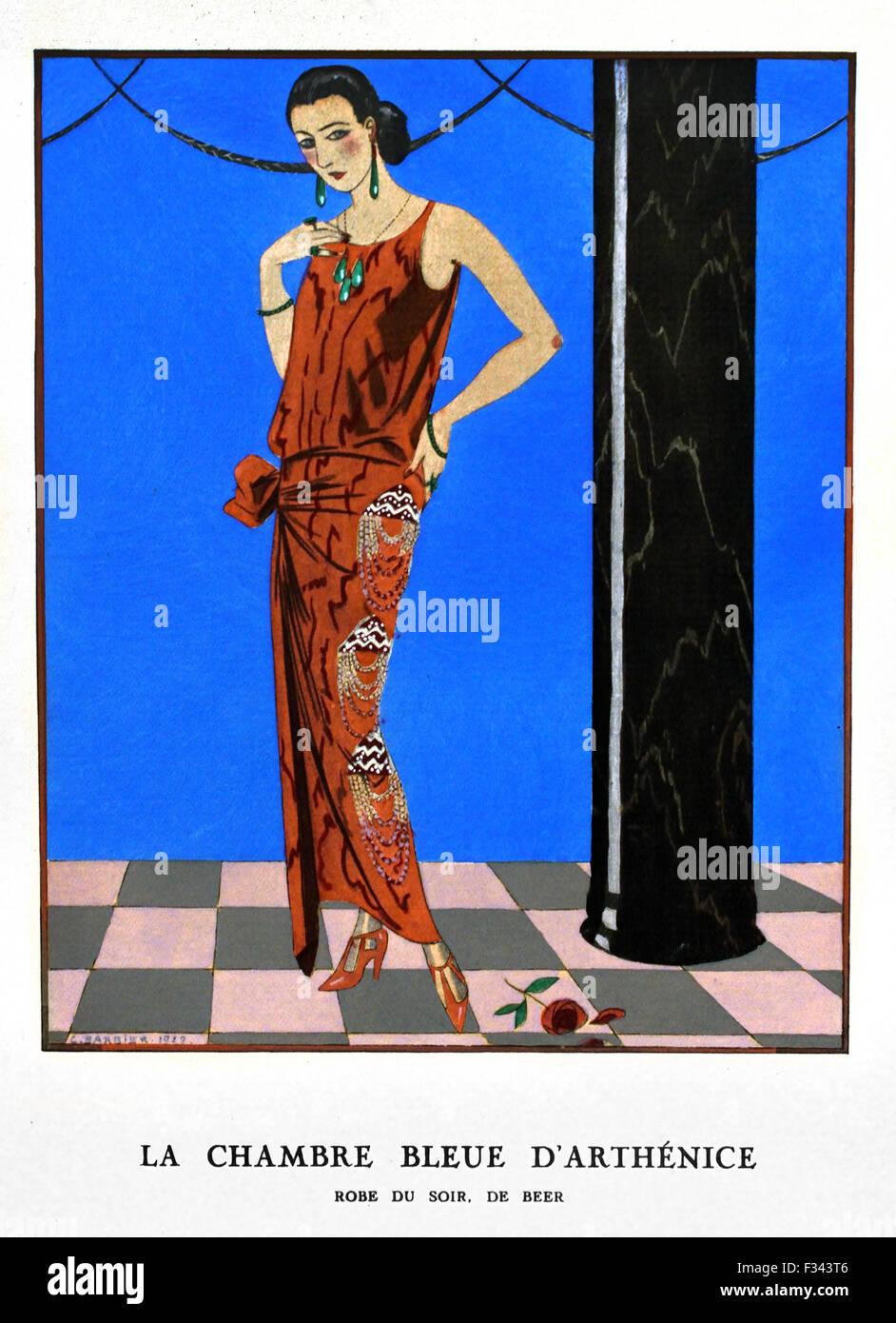Gazette du Bon Ton Art - Modes & Frivolites 1912-1925 Tenue de soirée publié par Lucien Vogel français Paris ( 20 ) Royal Banque D'Images