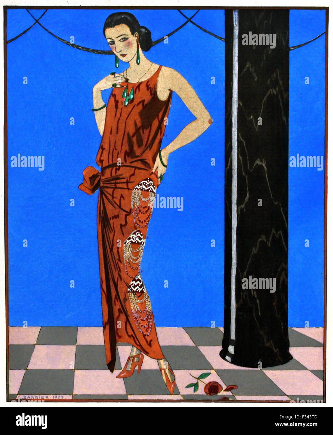 Gazette du Bon Ton Art - Modes & Frivolites 1912-1925 Tenue de soirée publié par Lucien Vogel français Paris ( 20 ) Royal Banque D'Images