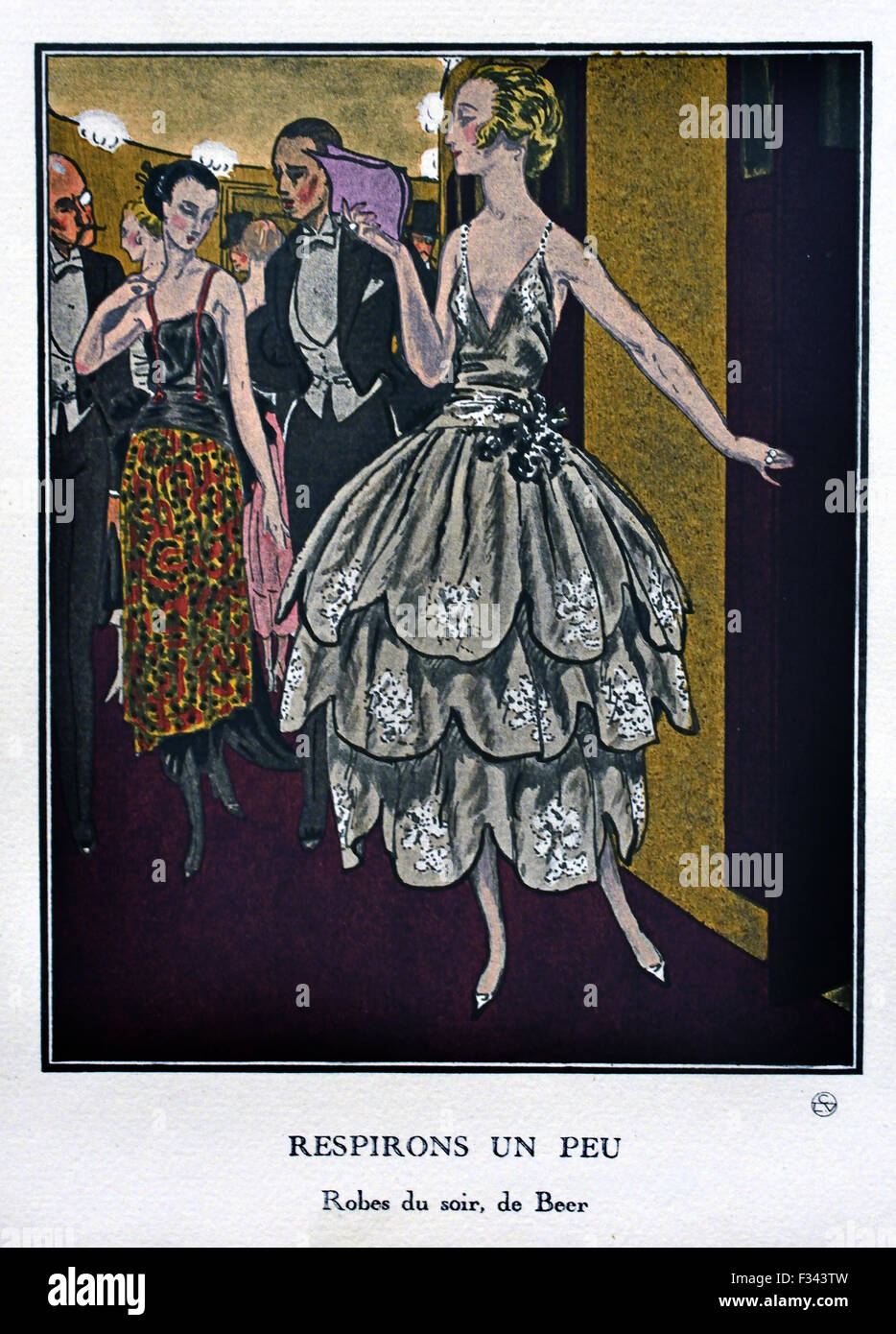 Gazette du Bon Ton Art - Modes & Frivolites 1912-1925 Tenue de soirée publié par Lucien Vogel français Paris ( 20 ) Royal Banque D'Images