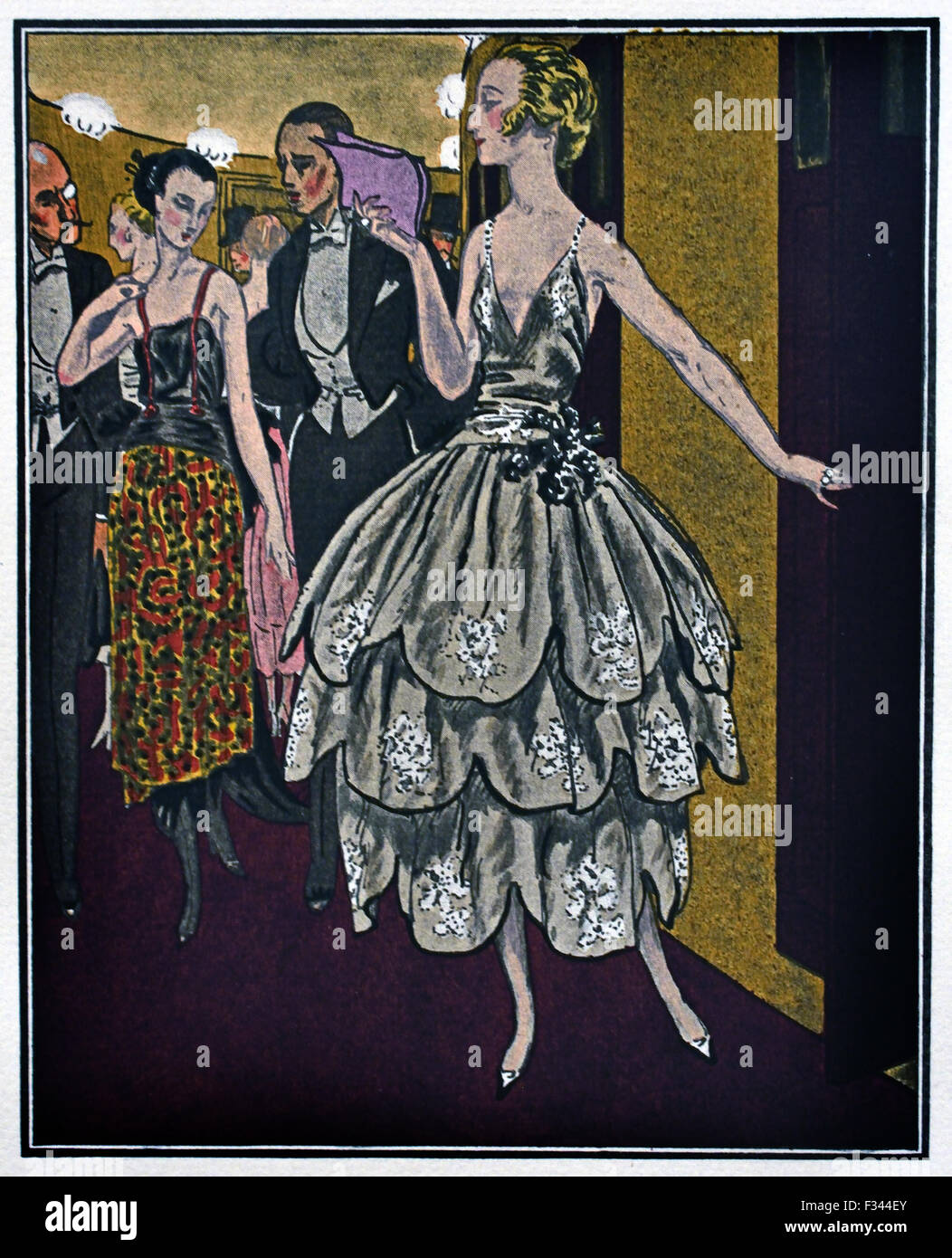 Gazette du Bon Ton Art - Modes & Frivolites 1912-1925 Tenue de soirée publié par Lucien Vogel français Paris ( 20 ) Royal Banque D'Images