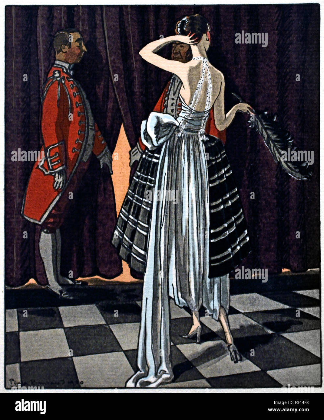 Gazette du Bon Ton Art - Modes & Frivolites 1912-1925 Tenue de soirée publié par Lucien Vogel français Paris ( 20 ) Royal Banque D'Images