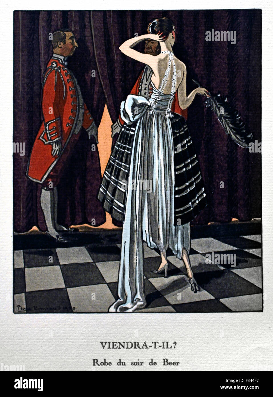 Gazette du Bon Ton Art - Modes & Frivolites 1912-1925 Tenue de soirée publié par Lucien Vogel français Paris ( 20 ) Royal Banque D'Images