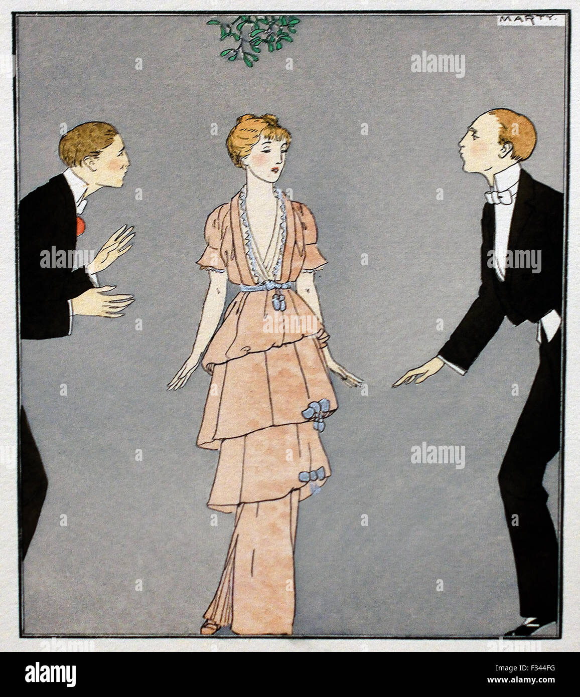 Gazette du Bon Ton Art - Modes & Frivolites 1912-1925 Tenue de soirée publié par Lucien Vogel français Paris ( 20 ) Royal Banque D'Images