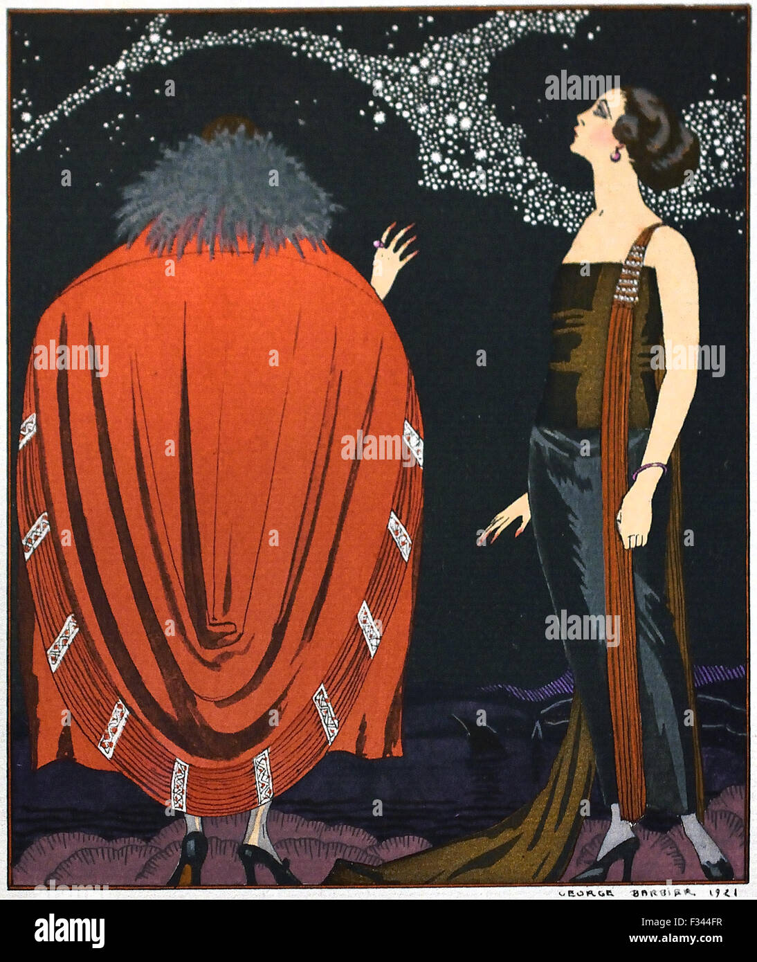 Gazette du Bon Ton Art - Modes & Frivolites 1912-1925 Tenue de soirée publié par Lucien Vogel français Paris ( 20 ) Royal Banque D'Images