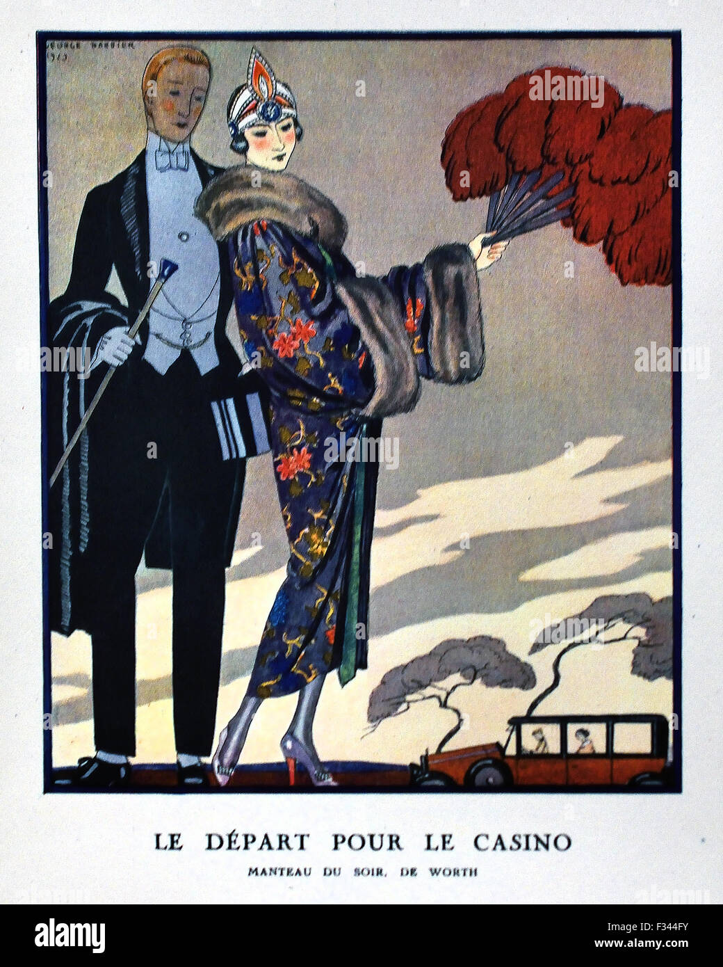 Gazette du Bon Ton Art - Modes & Frivolites 1912-1925 Tenue de soirée publié par Lucien Vogel français Paris ( 20 ) Royal Banque D'Images
