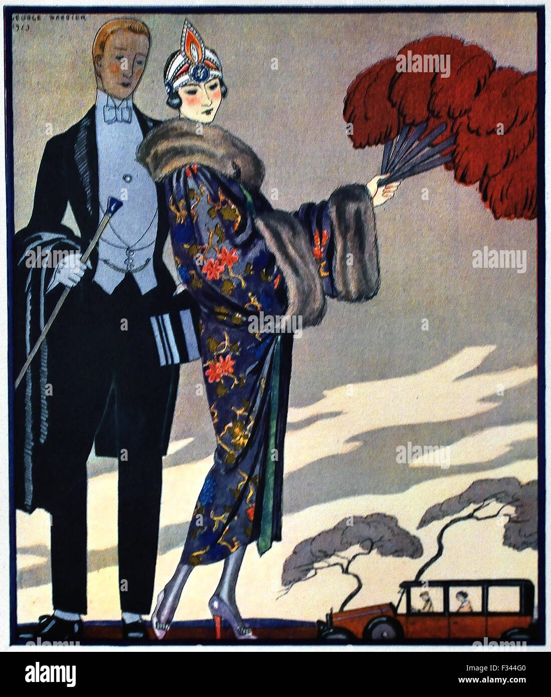 Gazette du Bon Ton Art - Modes & Frivolites 1912-1925 Tenue de soirée publié par Lucien Vogel français Paris ( 20 ) Royal Banque D'Images