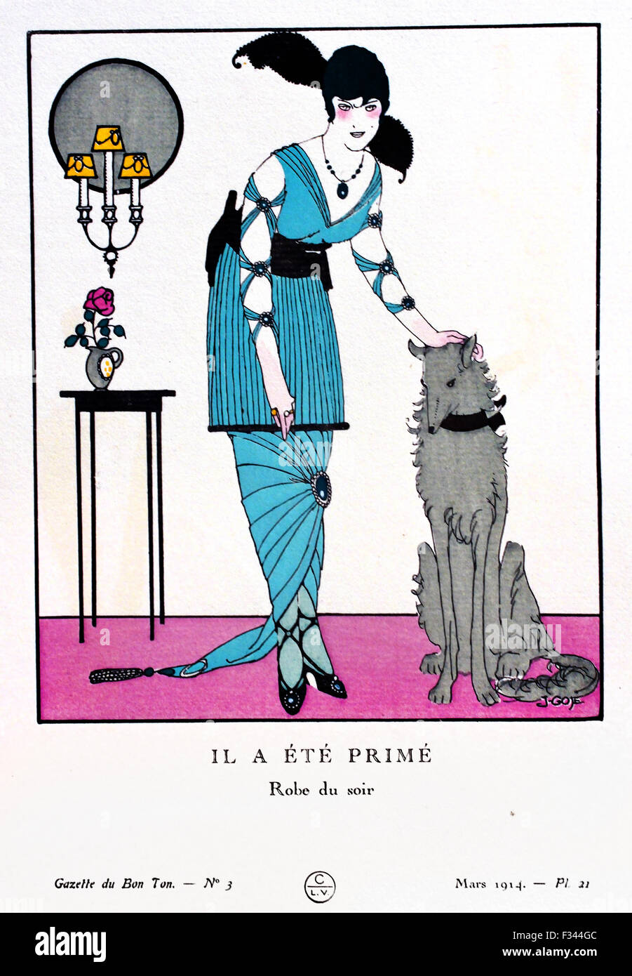 Gazette du Bon Ton Art Modes & Frovolites célèbres maisons de couture 1912 -1925 Lucien Vogel France Royal vingtaine( conçoit par George Lepape, Garcia Calderon, Francisco Gose, André Edouard Marty, Drian, Pierre Brissaud, Pierre de la morgue, Robert Bonfils, Jose Zinovieuw ) Banque D'Images
