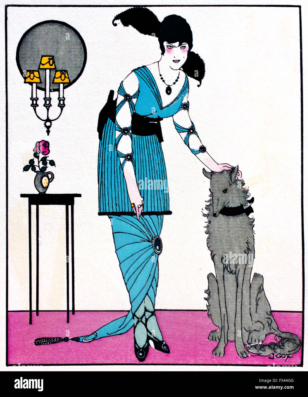 Gazette du Bon Ton Art Modes & Frovolites célèbres maisons de couture 1912 -1925 Lucien Vogel France Royal vingtaine( conçoit par George Lepape, Garcia Calderon, Francisco Gose, André Edouard Marty, Drian, Pierre Brissaud, Pierre de la morgue, Robert Bonfils, Jose Zinovieuw ) Banque D'Images