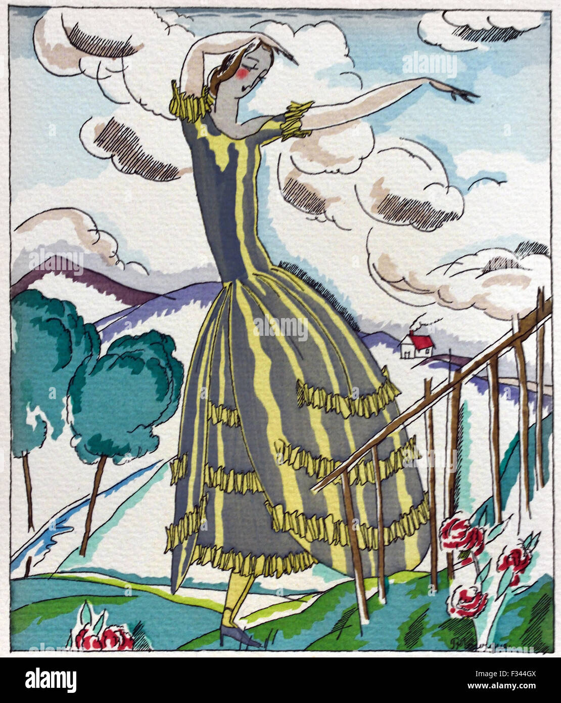 Gazette du Bon Ton Art Modes & Frovolites célèbres maisons de couture 1912 -1925 Lucien Vogel France Royal vingtaine( conçoit par George Lepape, Garcia Calderon, Francisco Gose, André Edouard Marty, Drian, Pierre Brissaud, Pierre de la morgue, Robert Bonfils, Jose Zinovieuw ) Banque D'Images