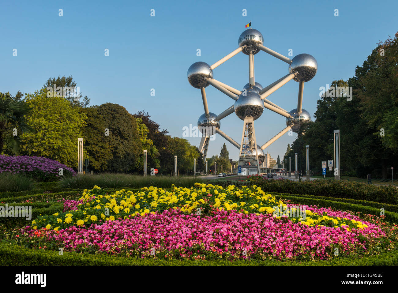 Atomium, le modèle d'une molécule de fer, à Bruxelles Belgique Europe Banque D'Images