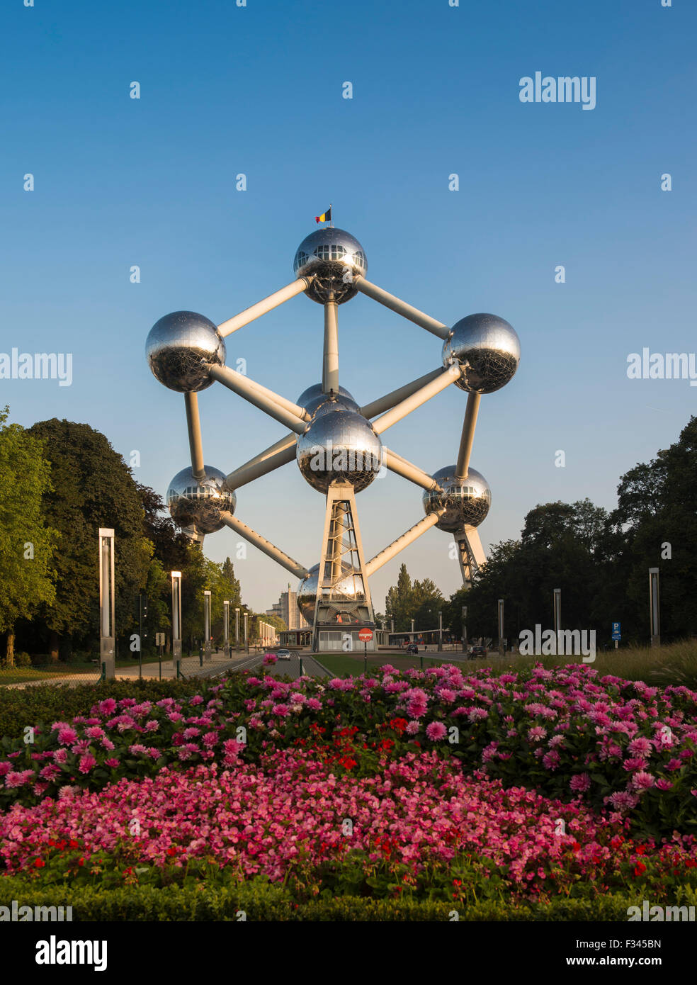 Atomium, le modèle d'une molécule de fer, à Bruxelles Belgique Europe Banque D'Images