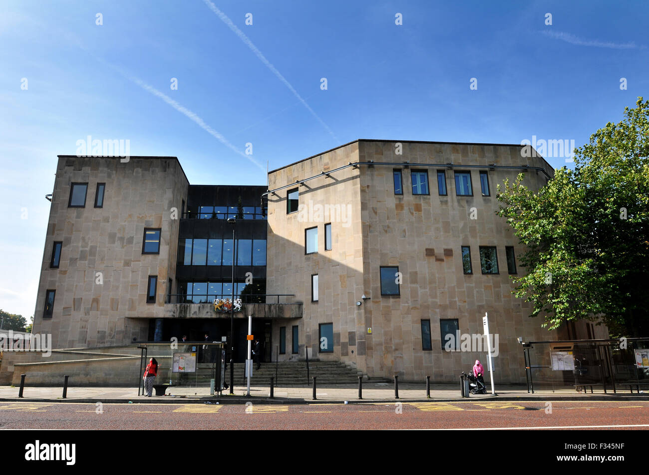 La Cour de comté et de la Couronne de Bolton, Bolton, Rue Blackhorse. Photo par Paul Heyes, mardi 29 septembre, 2015. Banque D'Images