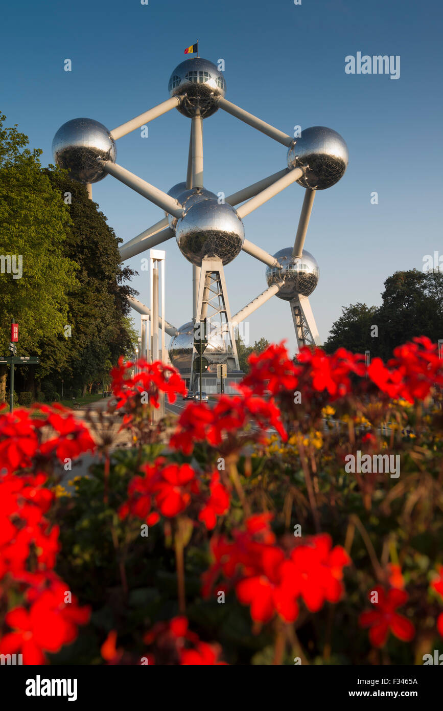 Atomium, le modèle d'une molécule de fer, à Bruxelles Belgique Europe Banque D'Images