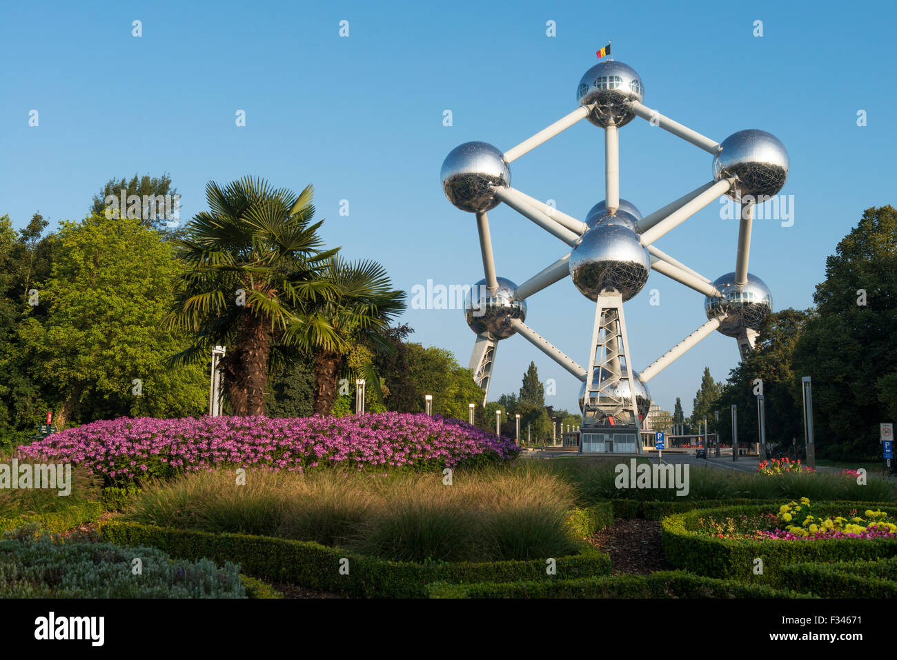 Atomium, le modèle d'une molécule de fer, à Bruxelles Belgique Europe Banque D'Images