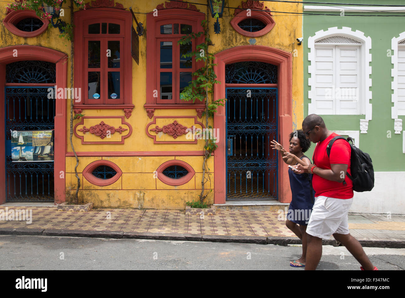 La vie de la rue, la vieille ville, Salvador da Bahia, Brésil Banque D'Images