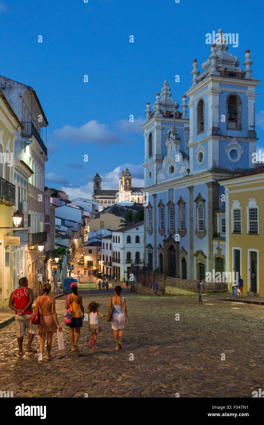 La vie de la rue, la vieille ville, Salvador da Bahia, Brésil Banque D'Images