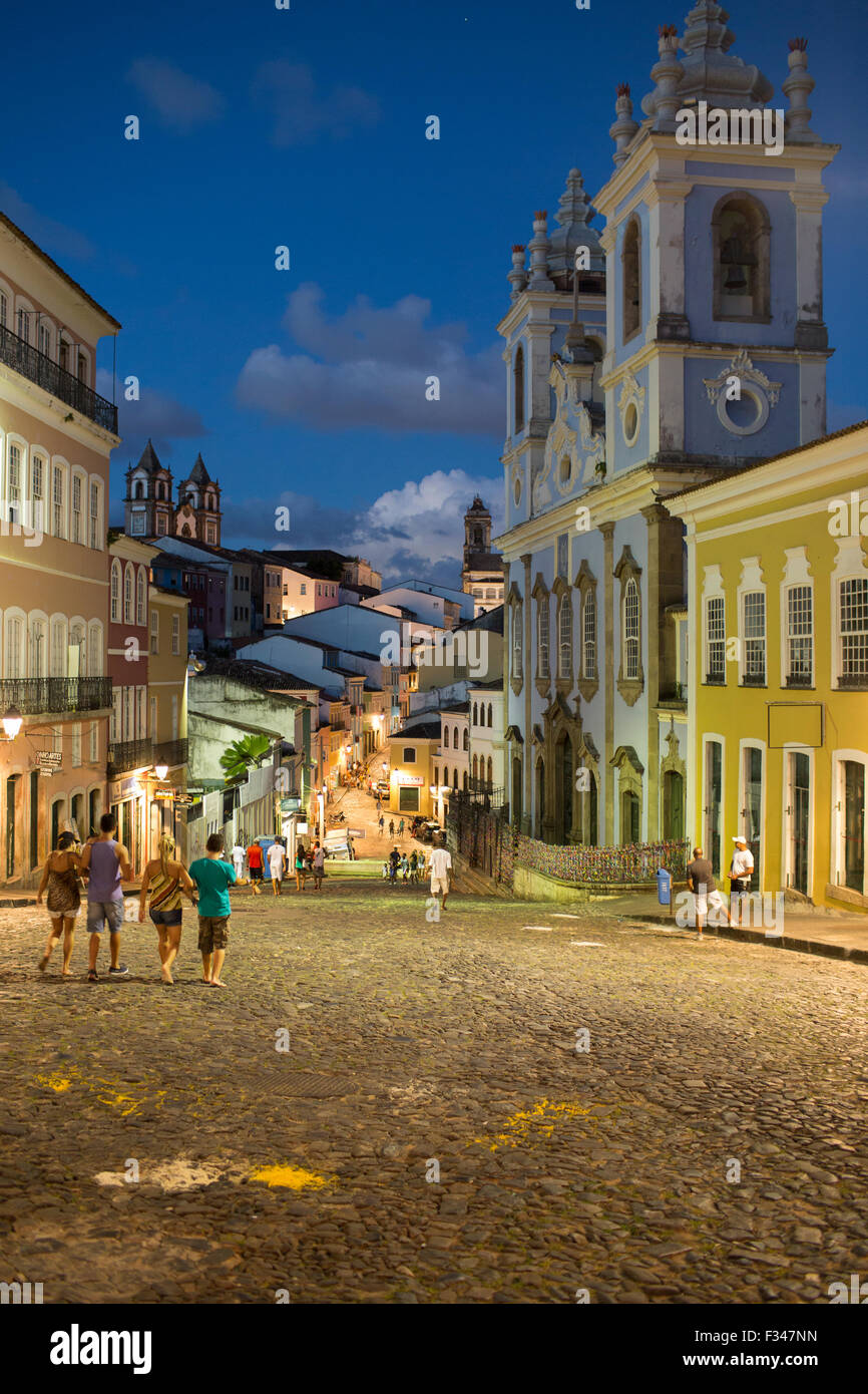 La vie de la rue, la vieille ville, Salvador da Bahia, Brésil Banque D'Images