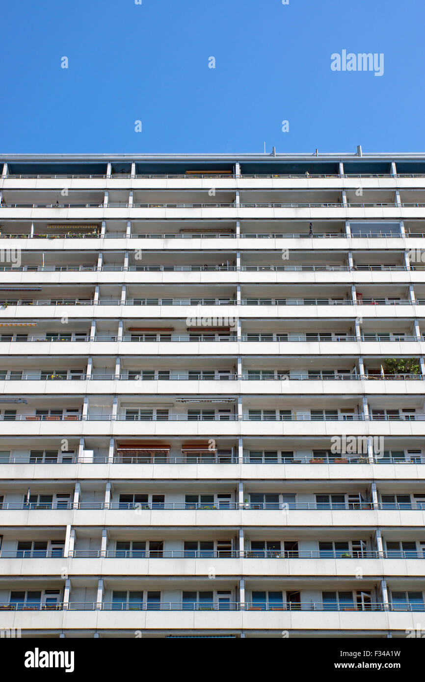 Bâtiment en béton préfabriqué à Berlin Est Banque D'Images