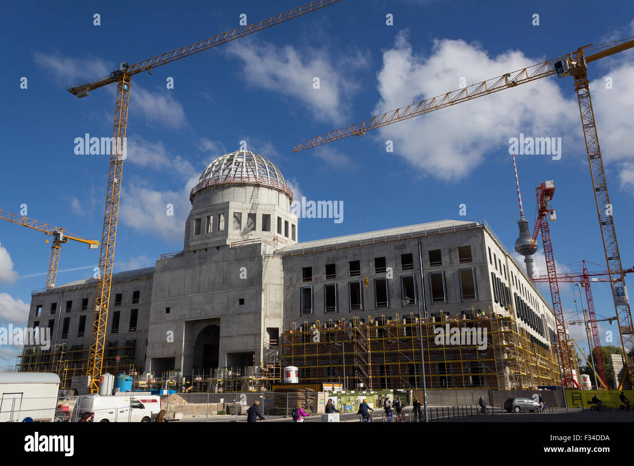 Berlin, Allemagne, le 29 septembre 2015 : Construction site de la ville de Berlin palace à Berlin, Allemagne. Banque D'Images