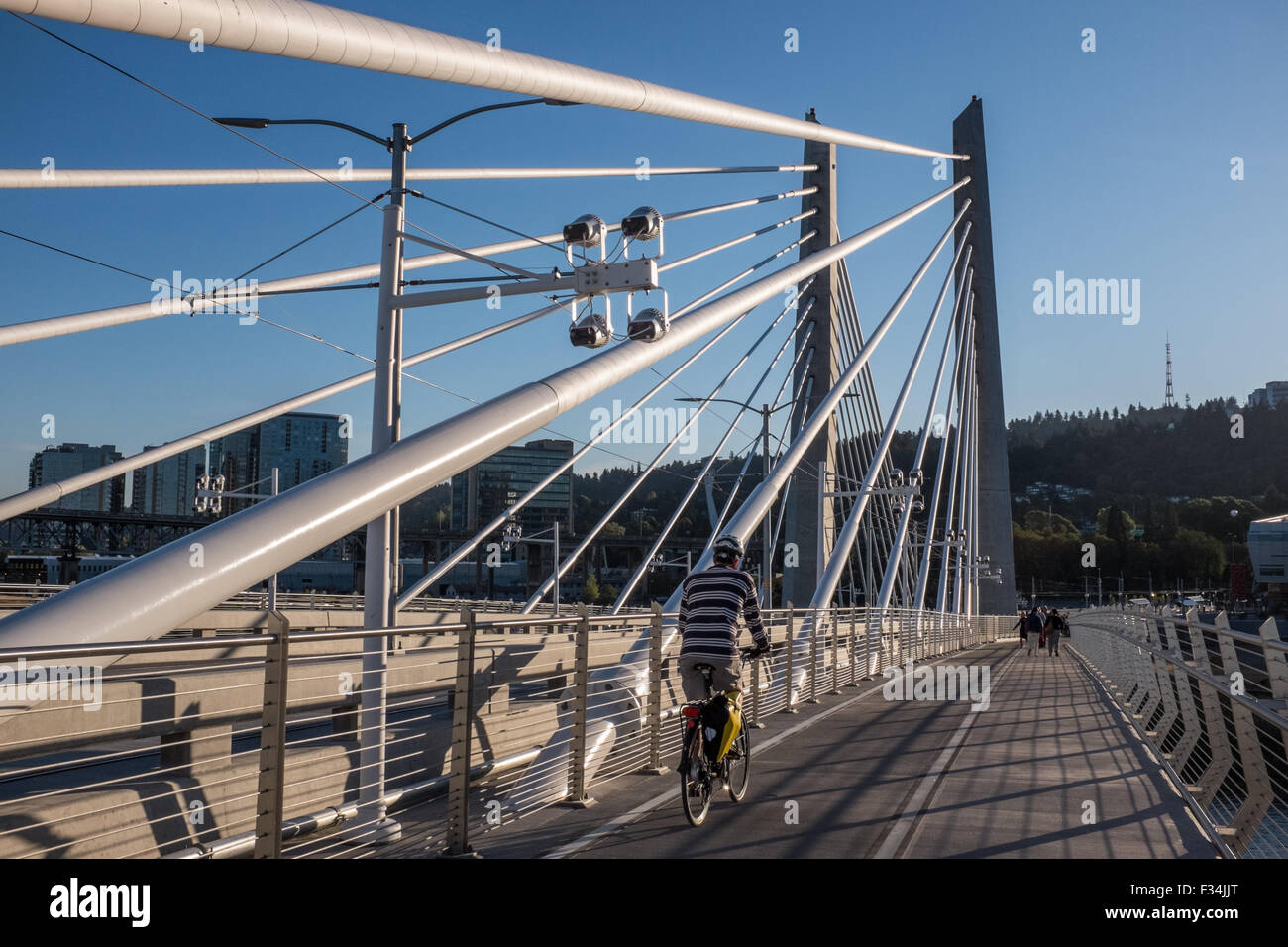 Le nouveau pont de 2015 à Portland, Oregon. Le pont est nommé Tillicum Crossing et est un pont de transit. Pas de voitures sont autorisées. Banque D'Images